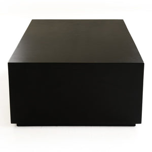 VIG Furniture Fresno Modern Concrete Rectangular Table With Weather-Resistant Finish, Durable Industrial Style Black Coffee Table VGGR-689980-BLK