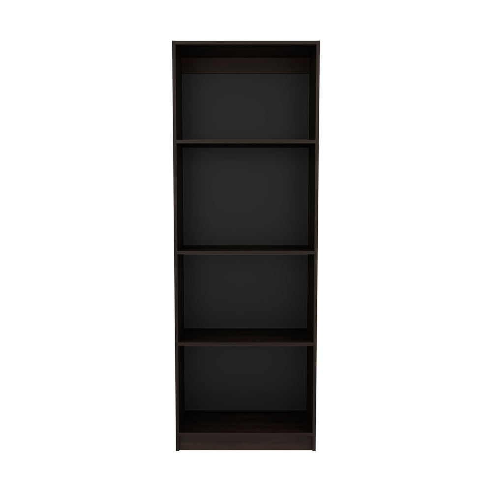 English Elm Fm Furniture Bear Flat Bookcase - Stylish Open Storage With 4 Shelves In Stained Walnut Finish B128P301393