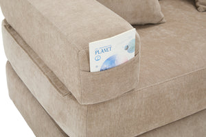 English Elm UNITED Folding Sofa Bed with Removable Cover Zipper, Chenille Memory Foam Sleeper for Small Spaces khaki W1568P293804