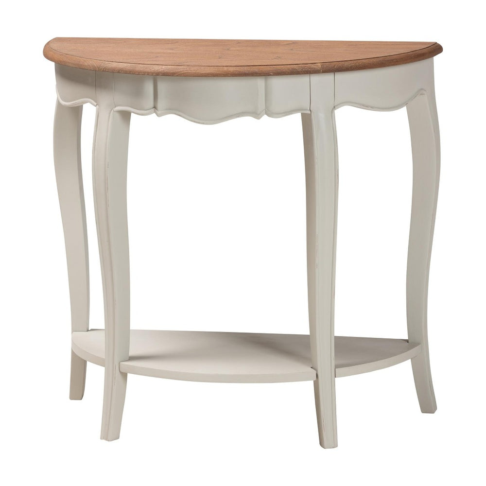 Baxton Studio Baxton Studio Cordelia Console Table - Rustic Two-Tone Farmhouse Design for Elegant Storage Solutions MNT15-White/Natural-ST
