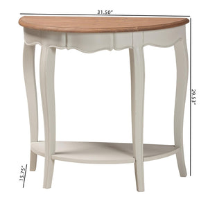 Baxton Studio Baxton Studio Cordelia Console Table - Rustic Two-Tone Farmhouse Design for Elegant Storage Solutions MNT15-White/Natural-ST