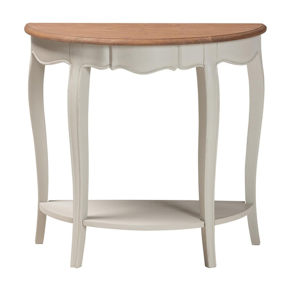Baxton Studio Baxton Studio Cordelia Console Table - Rustic Two-Tone Farmhouse Design for Elegant Storage Solutions MNT15-White/Natural-ST