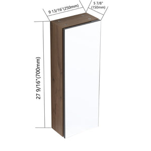 English Elm 10'' Wall Mounted Medicine Cabinet with Adjustable Glass Shelves and Jewelry Organizer W999P470283
