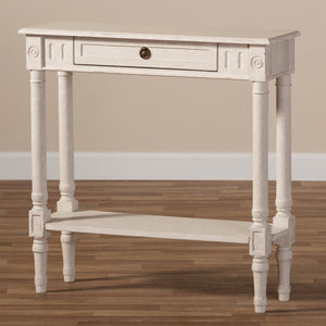 Baxton Studio Baxton Studio Ariella Country Cottage Console Table – Whitewashed Charm with Storage & Style RAM19-Whitewashed-ST