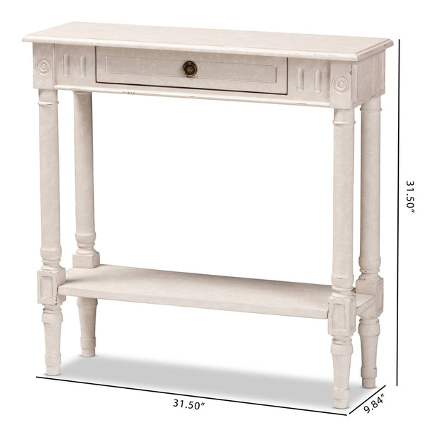 Baxton Studio Baxton Studio Ariella Country Cottage Console Table – Whitewashed Charm with Storage & Style RAM19-Whitewashed-ST