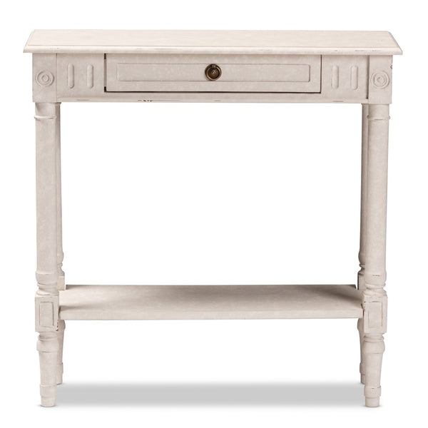Baxton Studio Baxton Studio Ariella Country Cottage Console Table – Whitewashed Charm with Storage & Style RAM19-Whitewashed-ST