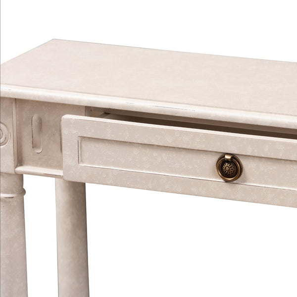 Baxton Studio Baxton Studio Ariella Country Cottage Console Table – Whitewashed Charm with Storage & Style RAM19-Whitewashed-ST