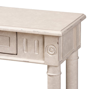 Baxton Studio Baxton Studio Ariella Country Cottage Console Table – Whitewashed Charm with Storage & Style RAM19-Whitewashed-ST