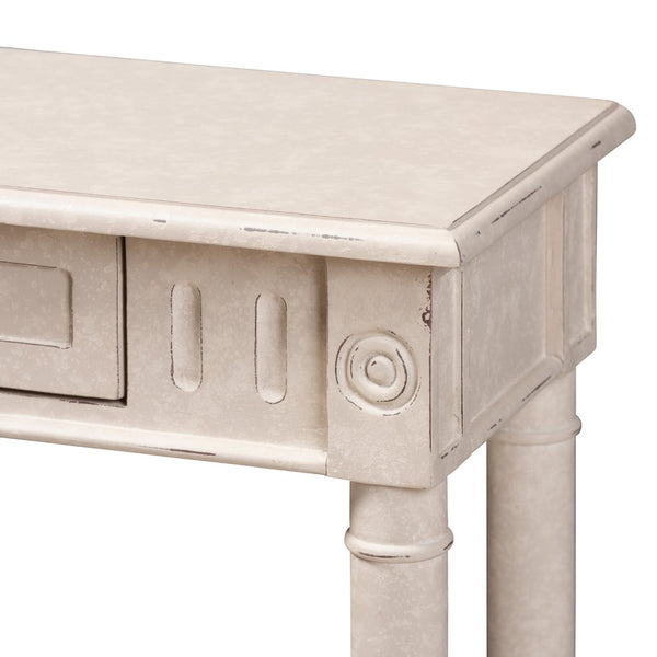 Baxton Studio Baxton Studio Ariella Country Cottage Console Table – Whitewashed Charm with Storage & Style RAM19-Whitewashed-ST