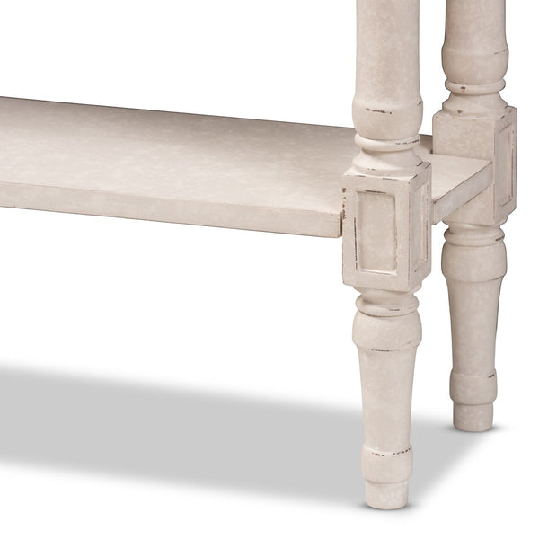 Baxton Studio Baxton Studio Ariella Country Cottage Console Table – Whitewashed Charm with Storage & Style RAM19-Whitewashed-ST