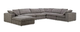 VIG Furniture Divani Casa Vicki - Modern Grey Fabric Modular Sectional Sofa + Ottoman VGKK-KF.8033-SECT-MUSH