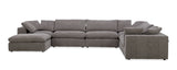 VIG Furniture Divani Casa Vicki - Modern Grey Fabric Modular Sectional Sofa + Ottoman VGKK-KF.8033-SECT-MUSH