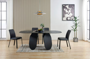 VIG Furniture Modrest Maxine - Modern Hammered Grey Glass Rectangular Dining Table VGYF-DT9002