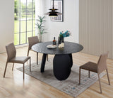 VIG Furniture Modrest Maxine - Modern Hammered Grey Glass Round Dining Table VGYF-DT9003