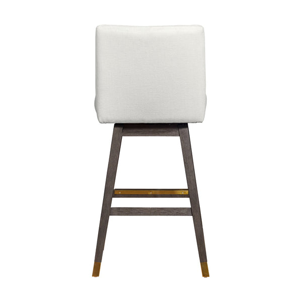 English Elm Isabella Swivel Barstool Rubberwood Frame Pearl Upholstered Seat for Kitchen Islands B2736P464897