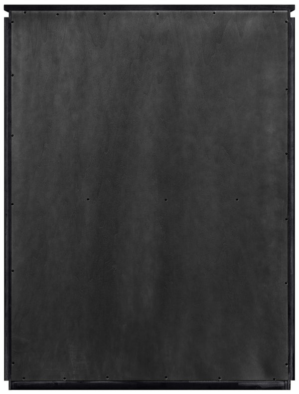 Meridian Furniture Astrid Fluted Oak Veneer Chest with Vertical Groove Panels for Modern Bedroom Storage Black 818Black-CH