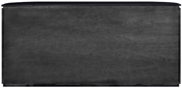 Meridian Furniture Astrid Fluted Oak Veneer Six Drawer Dresser with Sculptural Fronts for Modern Bedroom Storage Black 818Black-D