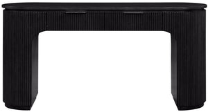 Meridian Furniture Astrid Fluted Oak Veneer Writing Desk with Built in Drawer for Modern Home Office Use Black 818Black-Desk