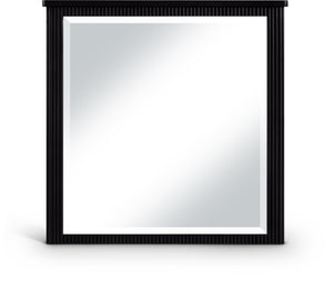 Meridian Furniture Astrid Fluted Wood Frame Wall Mirror for Stylish Contemporary and Modern Home Interiors Black 818Black-M