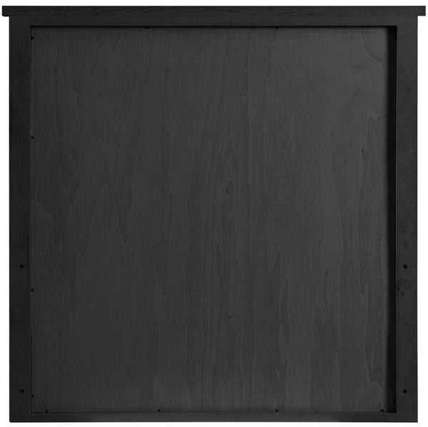 Meridian Furniture Astrid Fluted Wood Frame Wall Mirror for Stylish Contemporary and Modern Home Interiors Black 818Black-M