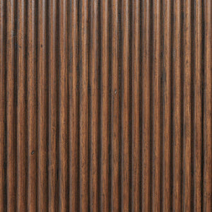 Meridian Furniture Astrid Fluted Wood Frame Wall Mirror for Stylish Contemporary and Modern Home Interiors Brown 818Brown-M