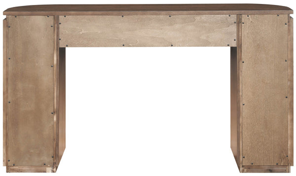 Meridian Furniture Astrid Fluted Oak Veneer Console Table with Sculptural Grooves for Modern Entryways and Hallways Brown 818Brown-T