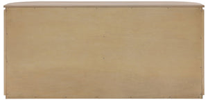 Meridian Furniture Astrid Fluted Oak Veneer Six Drawer Dresser with Sculptural Fronts for Modern Bedroom Storage Natural 818Oak-D