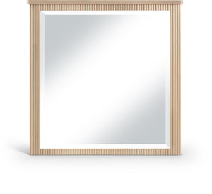 Meridian Furniture Astrid Fluted Wood Frame Wall Mirror for Stylish Contemporary and Modern Home Interiors Natural 818Oak-M
