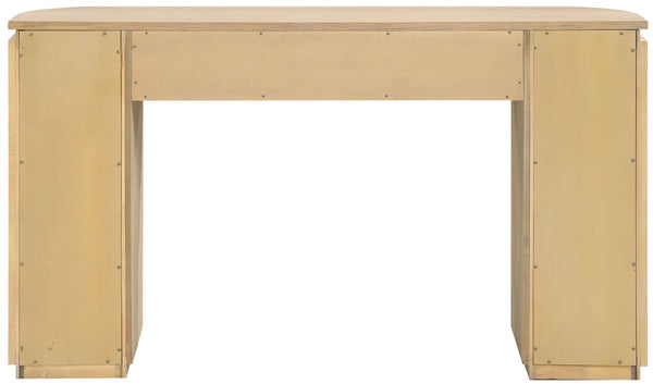 Meridian Furniture Astrid Fluted Oak Veneer Console Table with Sculptural Grooves for Modern Entryways and Hallways Natural 818Oak-T