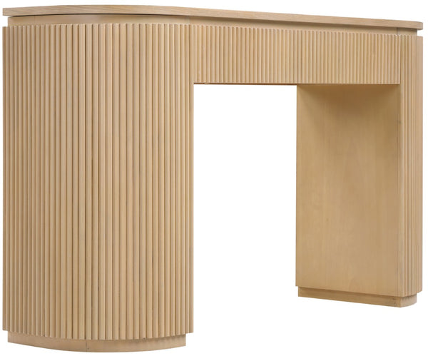 Meridian Furniture Astrid Fluted Oak Veneer Console Table with Sculptural Grooves for Modern Entryways and Hallways Natural 818Oak-T