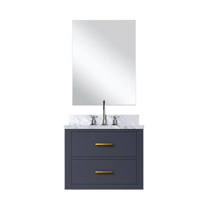 English Elm Blue Single Bath Vanity Set With Acrylic Countertop, Mirror & Faucet - Perfect For Small Spaces! B2731S01971