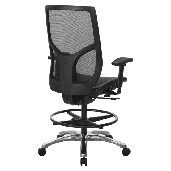 OSP Home Furnishings Progrid Mesh Back Drafting Chair with Lumbar Support for Studio and Standing Desk Use 99583MDC-3