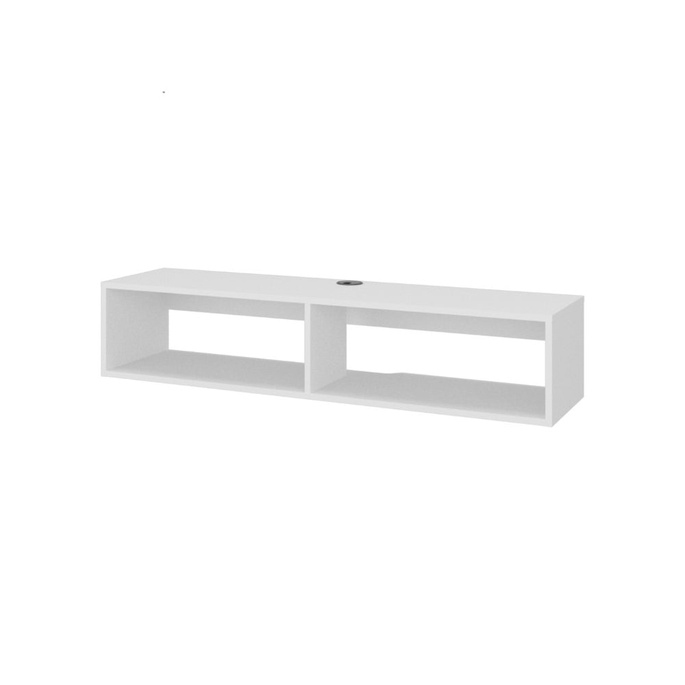 English Elm Arctic Wall Mounted Floating Tv Stand Open Shelves Modern White Media Console B128P485429