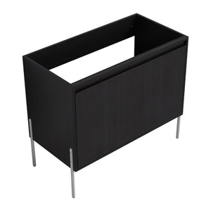 English Elm 36" Freestanding Bathroom Vanity Cabinet, Slim 37x21x6.3" Storage Console with Soft-Close Doors, KD Package Excluding Sink W1972P243177