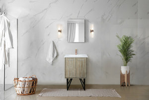 English Elm Rustic Acacia Bath Vanity 24" W With Cultured Marble Top & Chic Rose Gold Faucet For Modern Charm B2731P259662-GIGA