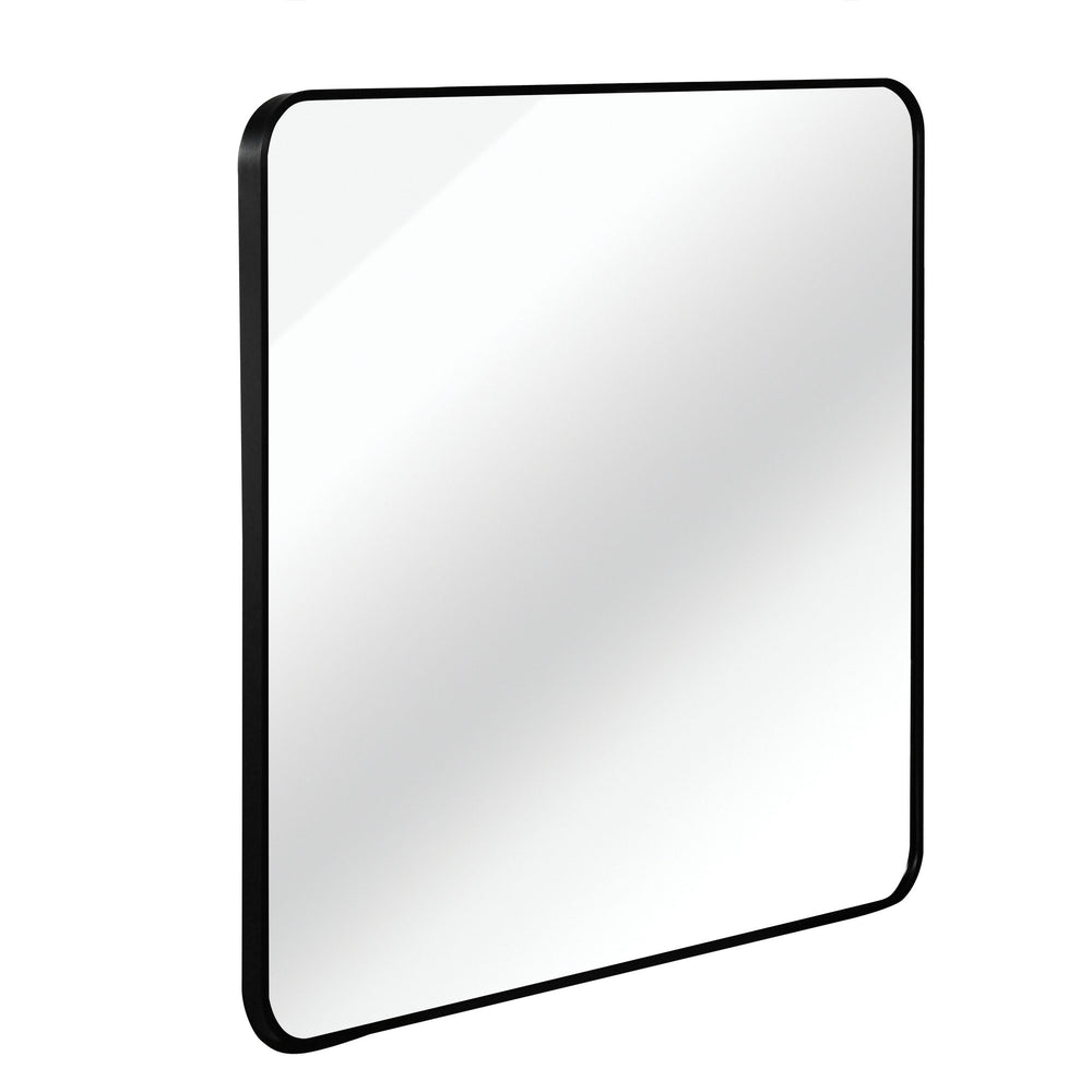 English Elm 36in Black Metal Framed Square Bathroom Mirror 36x36in Large 4mm HD Shatterproof Wall Mirror W2203P310398