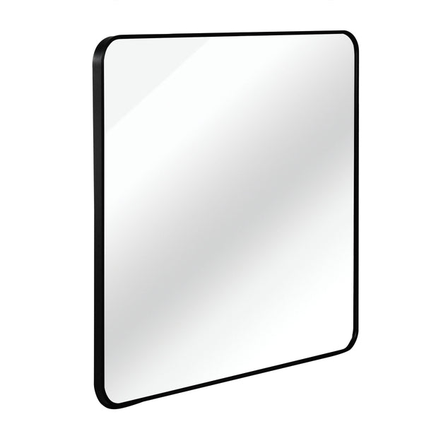 English Elm 36in Black Metal Framed Square Bathroom Mirror 36x36in Large 4mm HD Shatterproof Wall Mirror W2203P310398