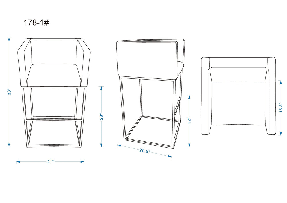 English Elm Embassy Metal Upholstered Barstool with Foam-Padded Faux Leather Seat and Sturdy Footrest Base Grey B365P398468