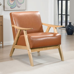 English Elm Indy Club Armchair Faux Leather Rubberwood Frame Mid-century Study Lounge Seating B056P417043
