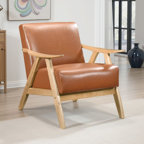 English Elm Indy Club Armchair Faux Leather Rubberwood Frame Mid-century Study Lounge Seating B056P417043
