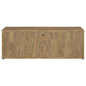 English Elm Noriega Farmhouse Mango 60" TV Stand with 4 Doors, Engineered Wood, Distressed Grain Texture B062P375543