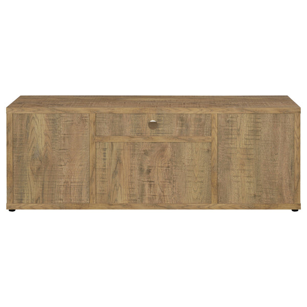 English Elm Noriega Farmhouse Mango 60" TV Stand with 4 Doors, Engineered Wood, Distressed Grain Texture B062P375543