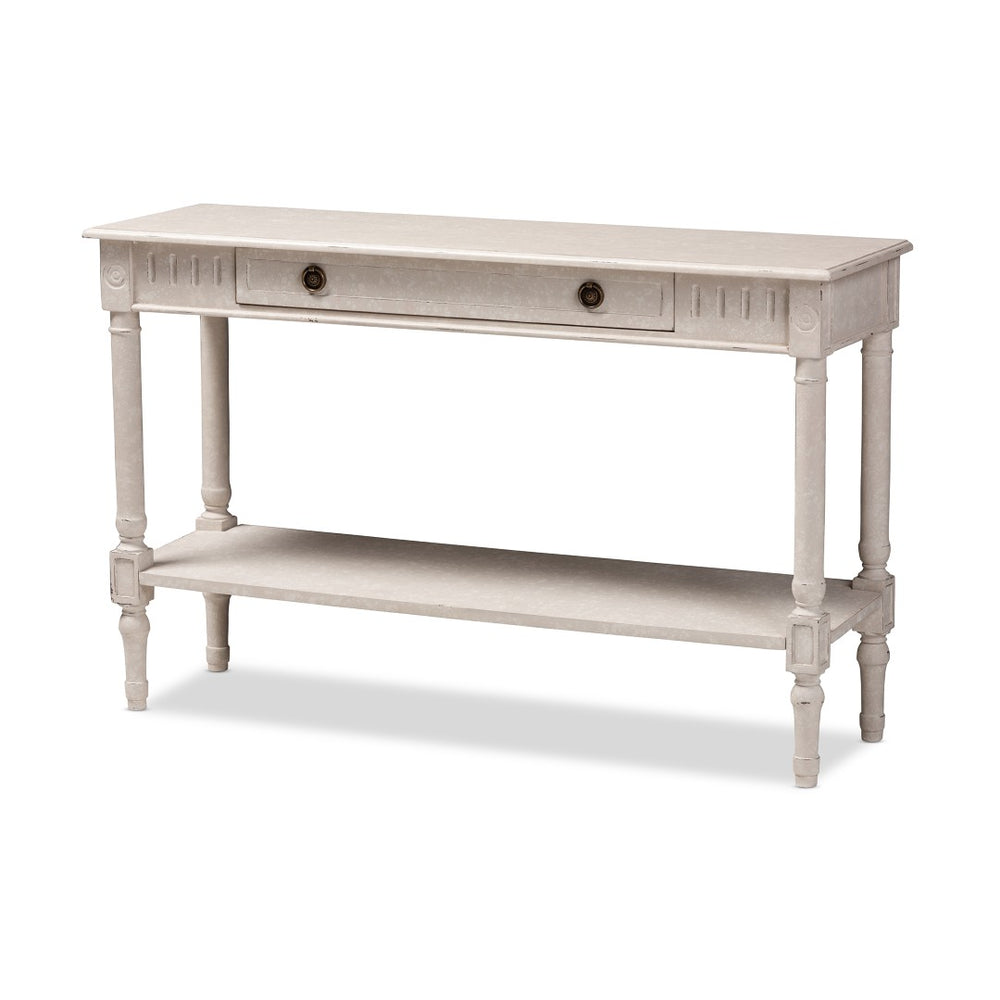 Baxton Studio Baxton Studio Ariella Whitewashed Console Table – Vintage-Style Farmhouse Charm for Your Home RAM13-Whitewashed-ST