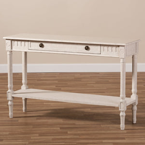 Baxton Studio Baxton Studio Ariella Whitewashed Console Table – Vintage-Style Farmhouse Charm for Your Home RAM13-Whitewashed-ST