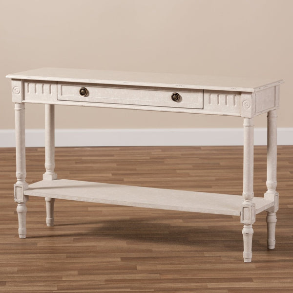 Baxton Studio Baxton Studio Ariella Whitewashed Console Table – Vintage-Style Farmhouse Charm for Your Home RAM13-Whitewashed-ST