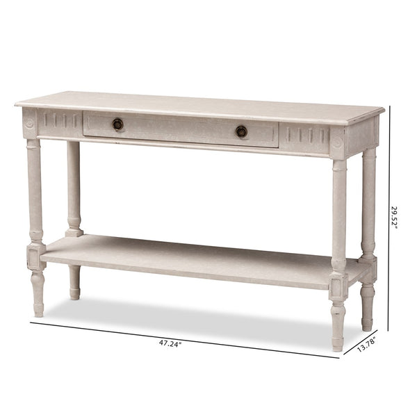Baxton Studio Baxton Studio Ariella Whitewashed Console Table – Vintage-Style Farmhouse Charm for Your Home RAM13-Whitewashed-ST