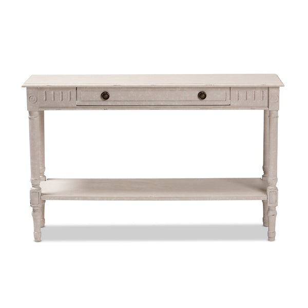 Baxton Studio Baxton Studio Ariella Whitewashed Console Table – Vintage-Style Farmhouse Charm for Your Home RAM13-Whitewashed-ST