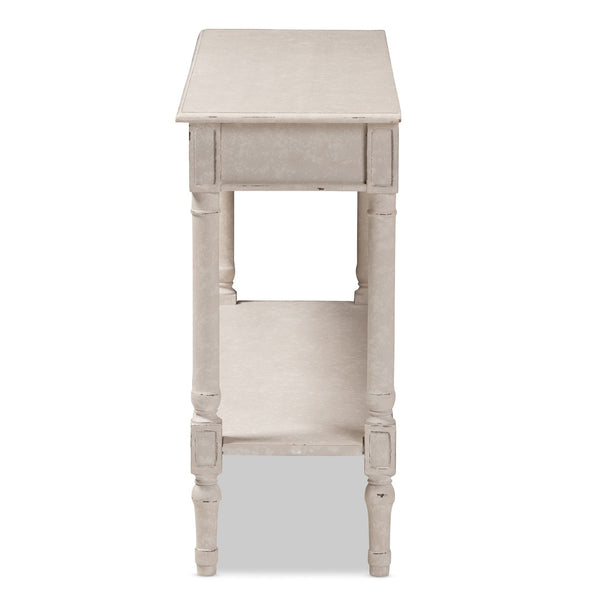 Baxton Studio Baxton Studio Ariella Whitewashed Console Table – Vintage-Style Farmhouse Charm for Your Home RAM13-Whitewashed-ST