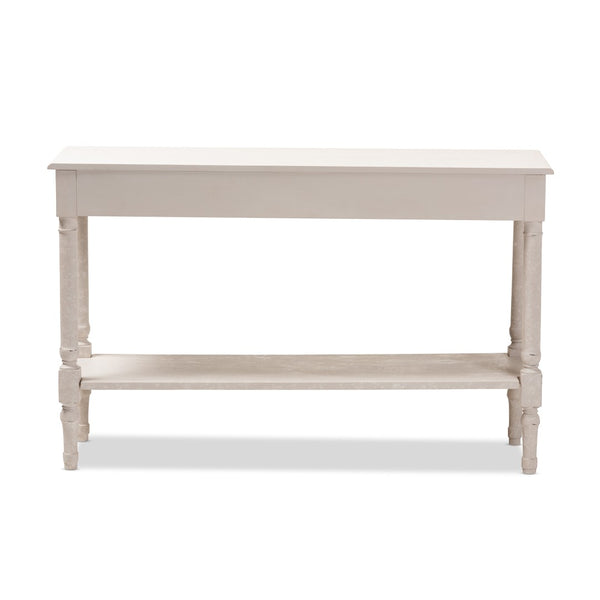 Baxton Studio Baxton Studio Ariella Whitewashed Console Table – Vintage-Style Farmhouse Charm for Your Home RAM13-Whitewashed-ST