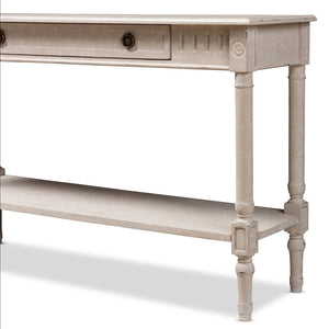 Baxton Studio Baxton Studio Ariella Whitewashed Console Table – Vintage-Style Farmhouse Charm for Your Home RAM13-Whitewashed-ST